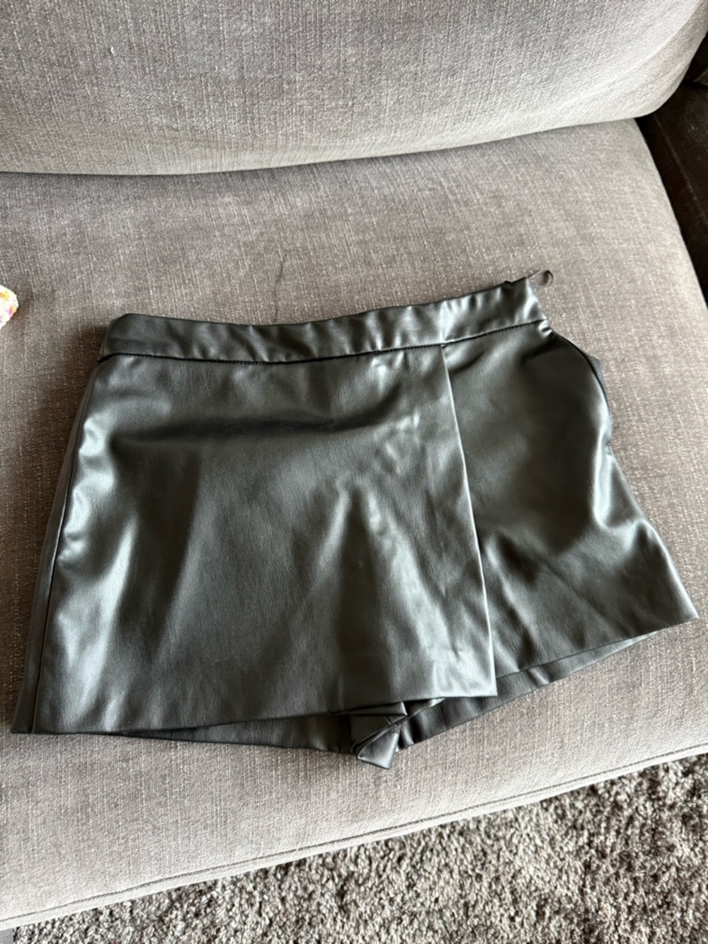 Faux Leather Black Women’s Skort Shorts